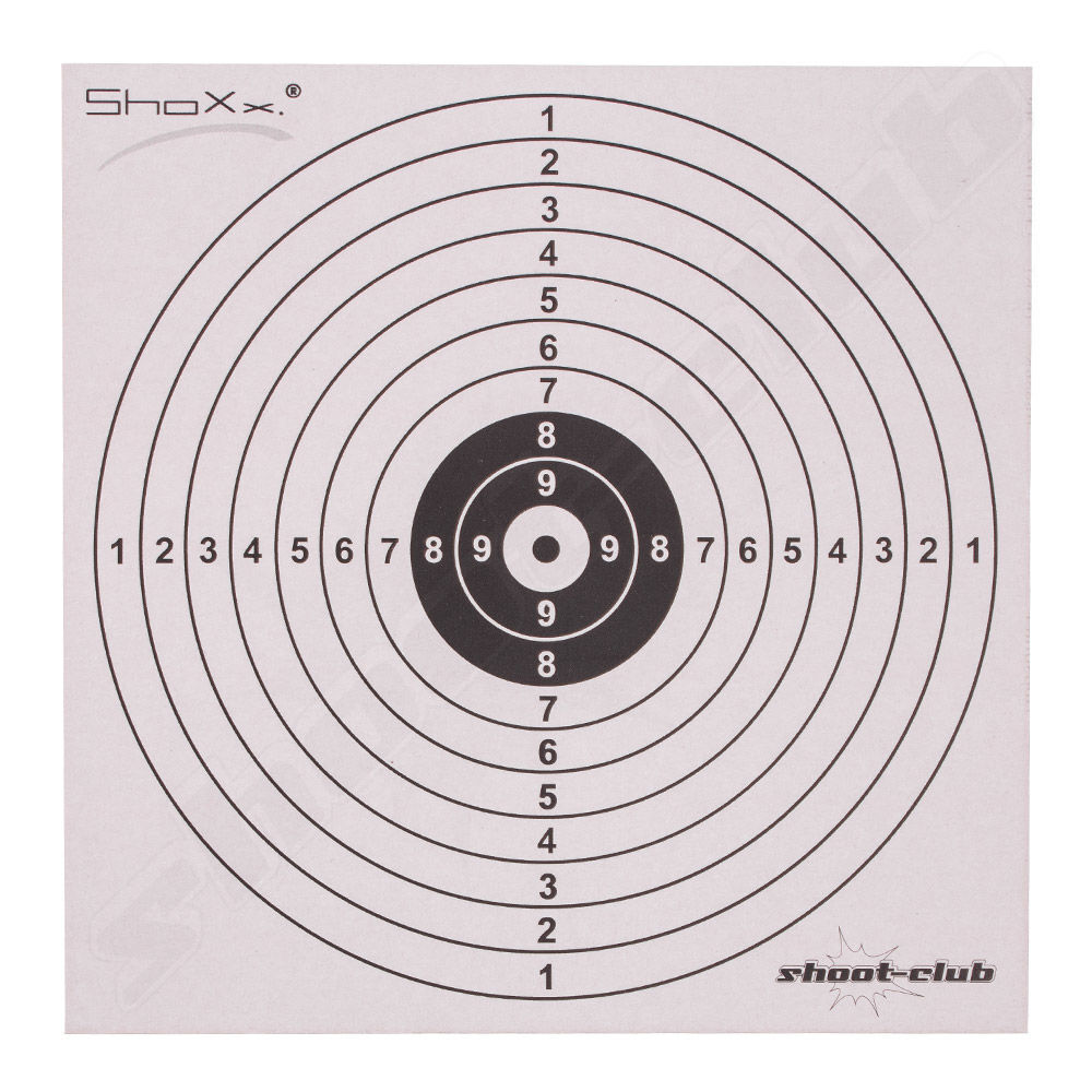 100 Zielscheiben aus Pappe 14x14 cm - Luftgewehr & Luftpistole