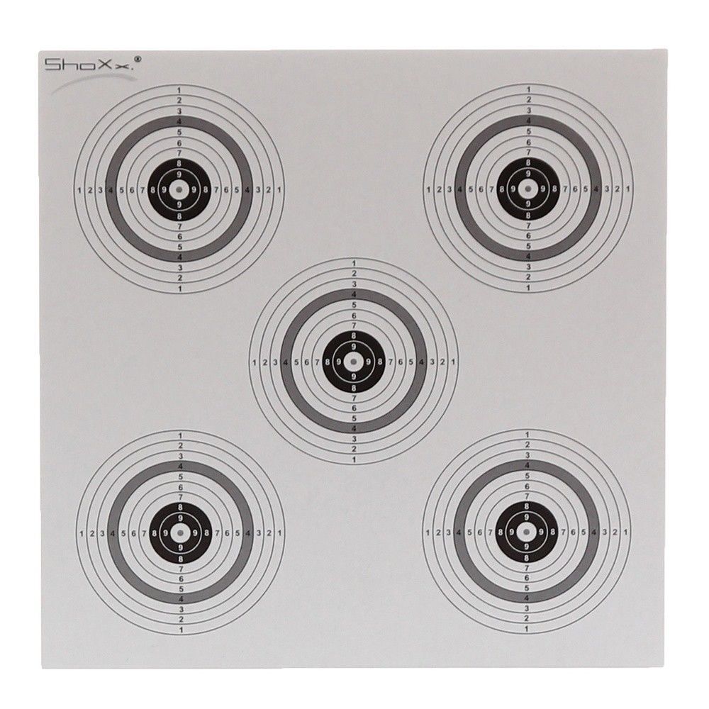 100 Zielscheiben mit 5 Spiegeln, shoot-club, 14 x 14 cm