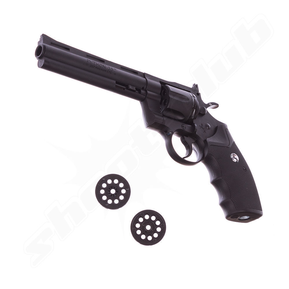 Colt Python 6 Zoll CO2 Revolver 4,5mm Stahl BB & Diabolo - Koffer-Set Bild 2