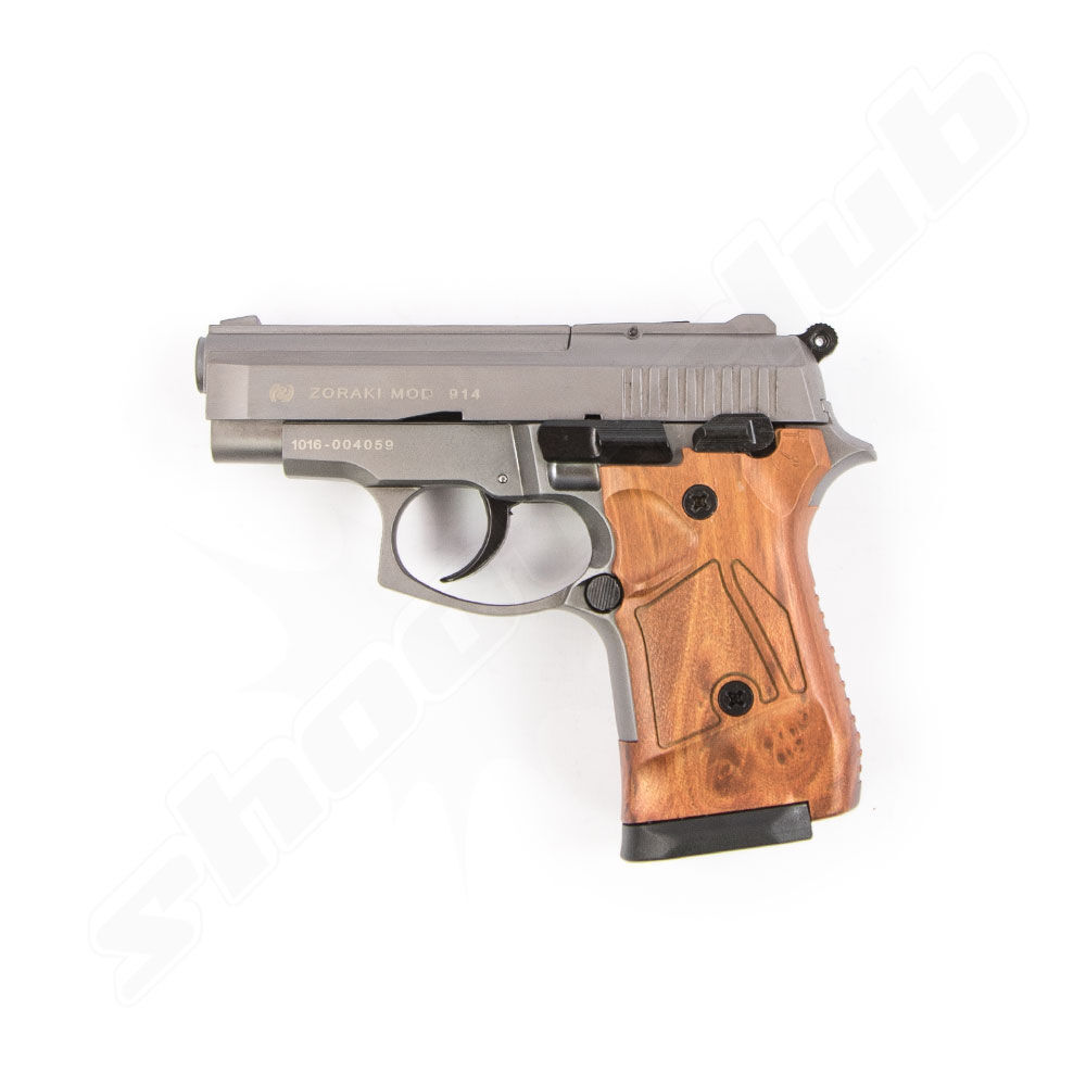 Zoraki 914-P Titan-Holz Schreckschusspistole 9mm P.A.K. Platzpatronen-Set mit Magazin Bild 4