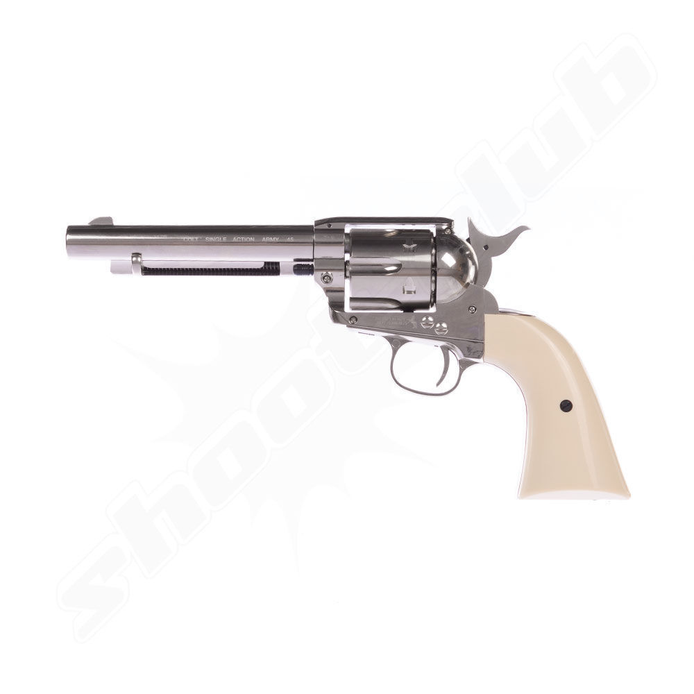 Colt SAA .45 Nickel CO2-Revolver 4,5mm Diabolos - Set Bild 2