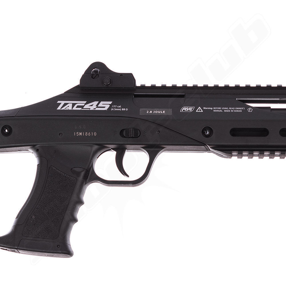 ASG TAC45 Co2 Gewehr Kaliber .4,5mm Stahl BB Schwarz mit Zweibein Bild 5