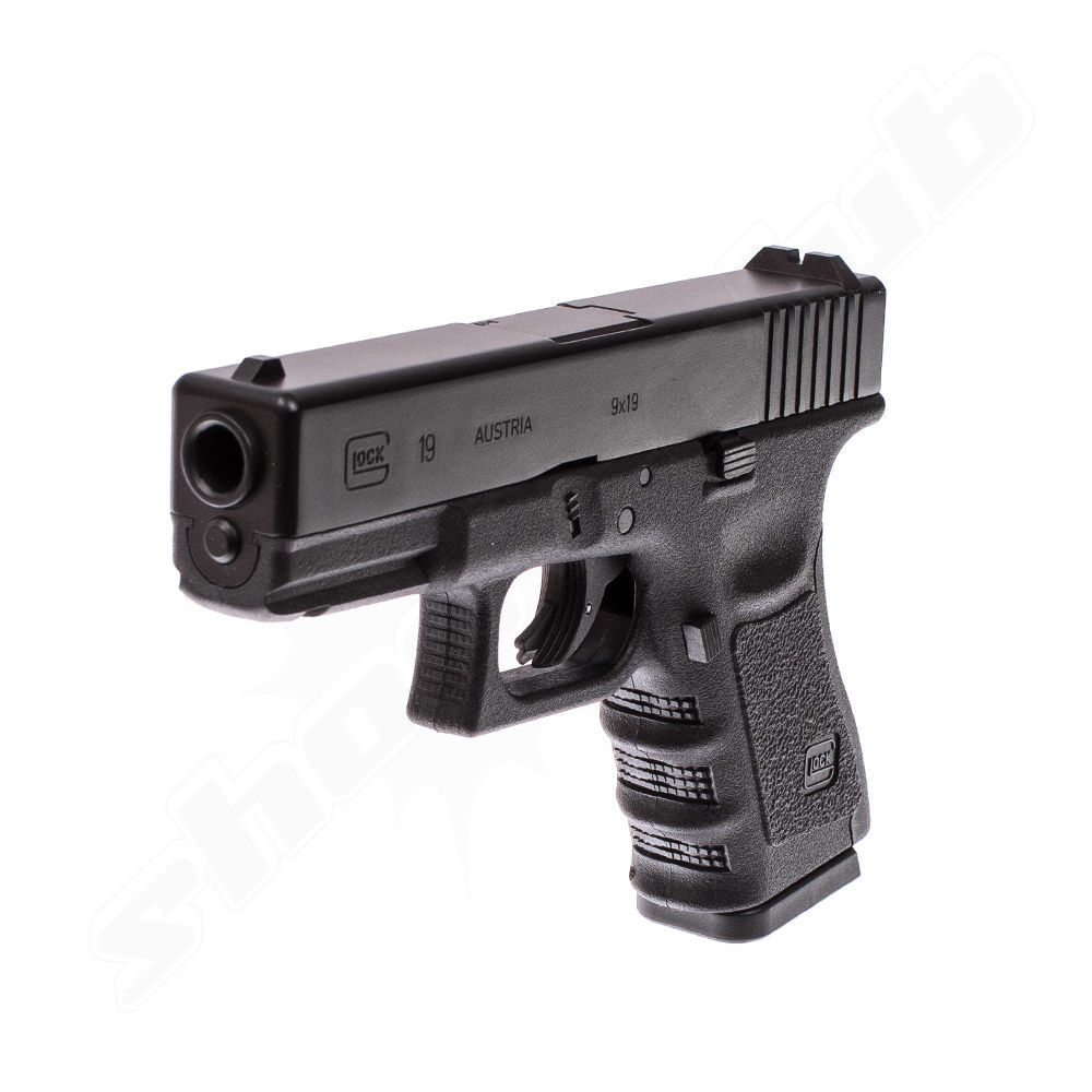 Glock 19 - CO2 Pistole / schwarz, Kaliber 4,5 mm mit Metallschlitten Bild 3