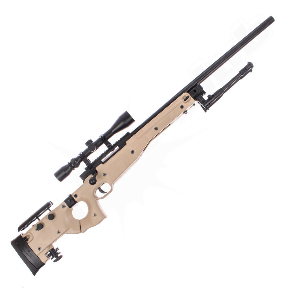 Well AW .338 Airsoft Sniper MB08 Starter Set TAN - Upgraded Bild 2