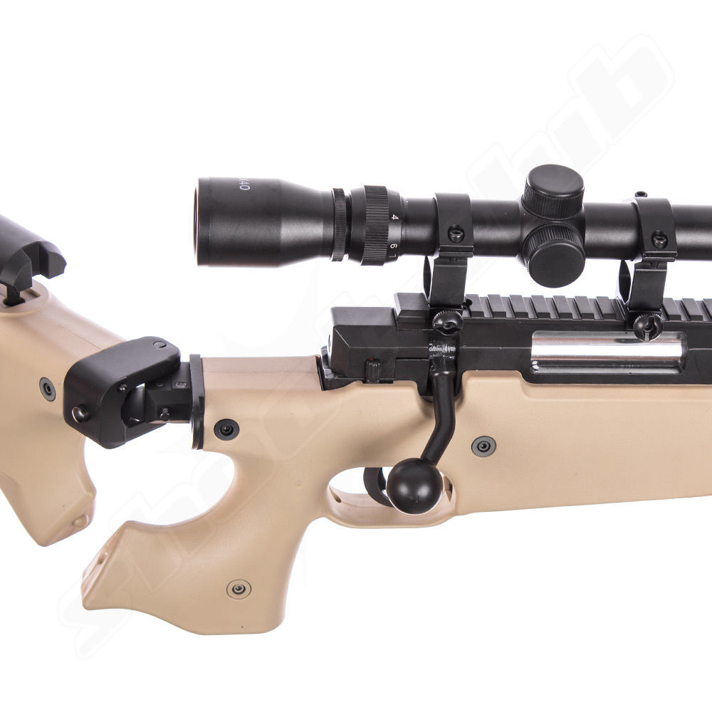 Well AW .338 Airsoft Sniper MB08 Starter Set TAN - Upgraded Bild 4