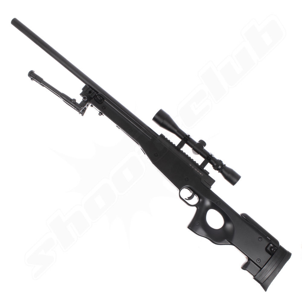 Well L96 MB-01 Airsoft Gewehr Kal. 6 mm Sniper Set - schwarz