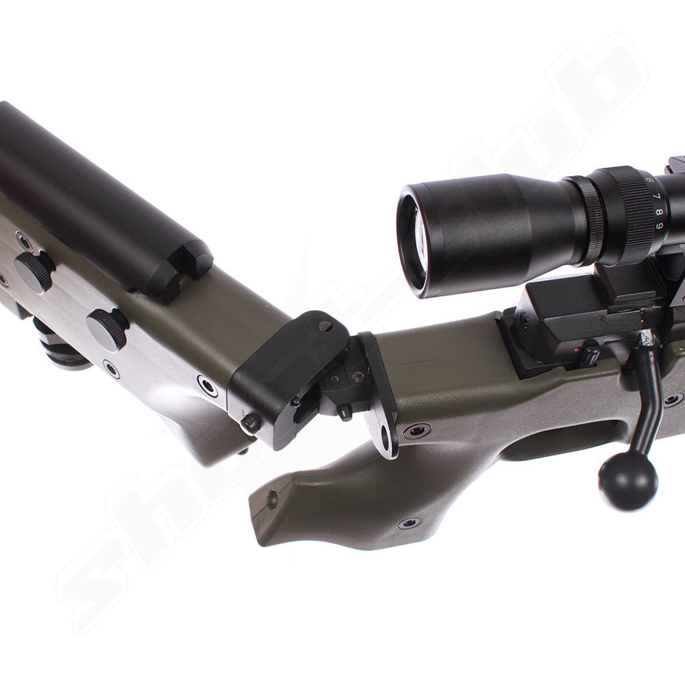 Well AW .338 Airsoft Sniper MB08 Starter Set OD Green / Upgraded Bild 4