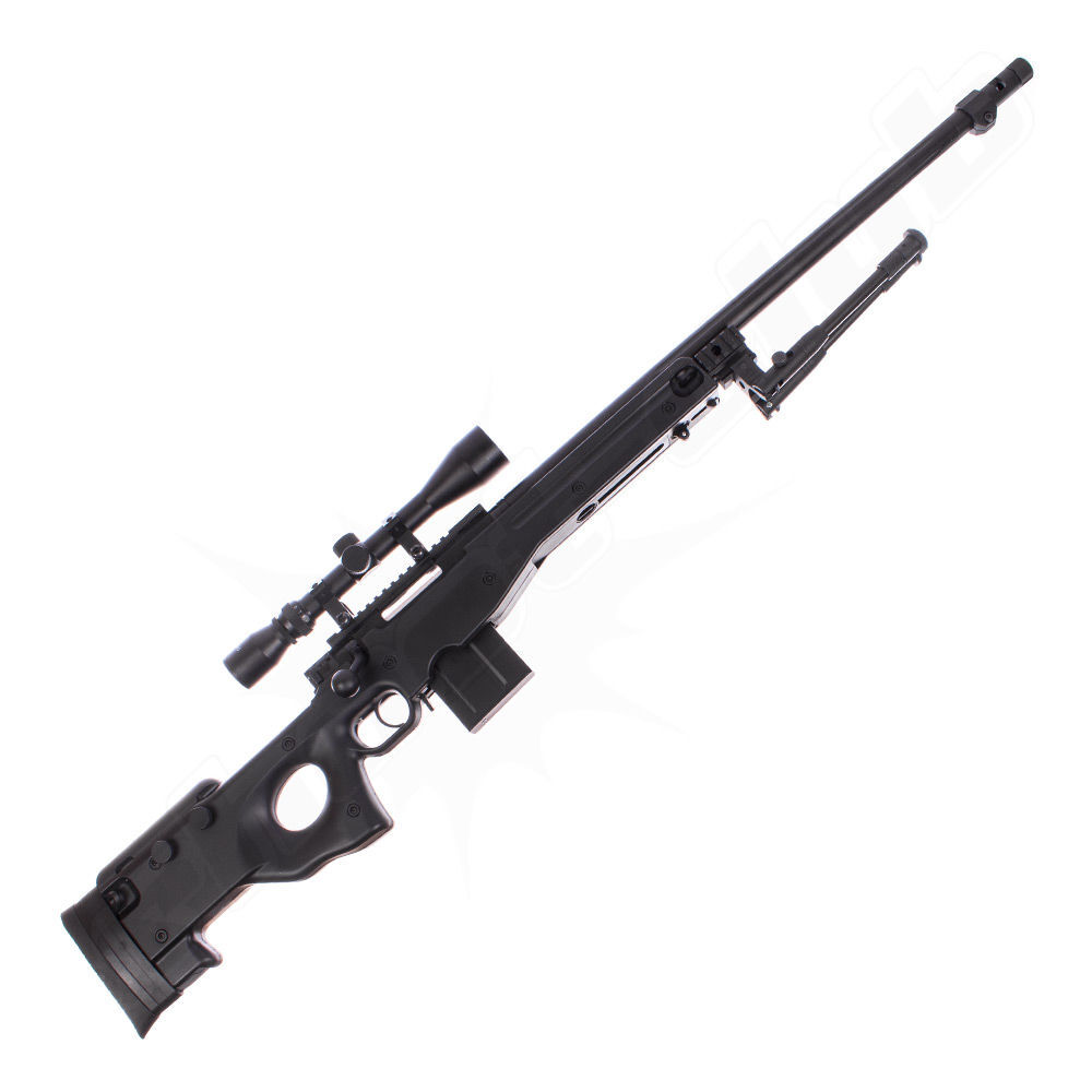 Well MB4402 FH AWP Airsoft Sniper Starter Set Schwarz Upgraded Bild 2