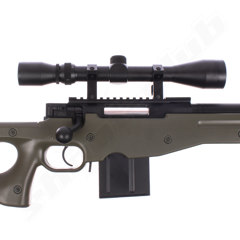 Well MB4402 AWP Airsoft Gewehr Kal. 6 mm Sniper Starter Set OD Green Bild 3