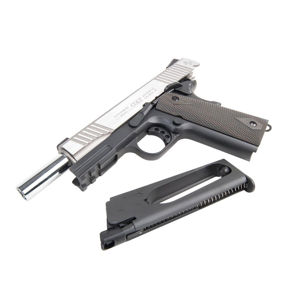 KWC Colt 1911 Rail Gun Airsoft CO2 GBB Pistole ab18 - BiColor Bild 2