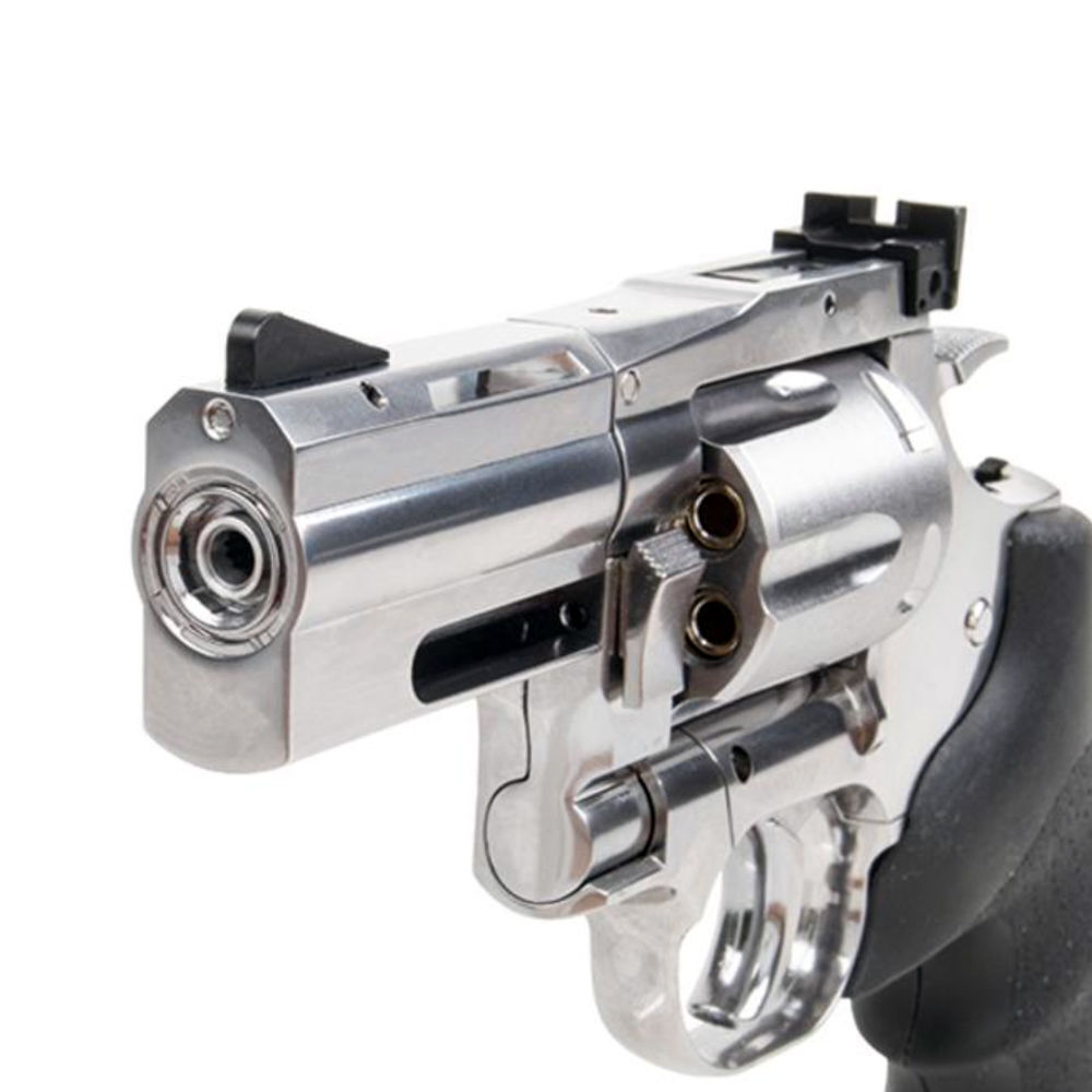 CO2 Revolver Dan Wesson 715 2,5 Zoll Kal. 4,5mm Diabolos, Silber - im Set Bild 2