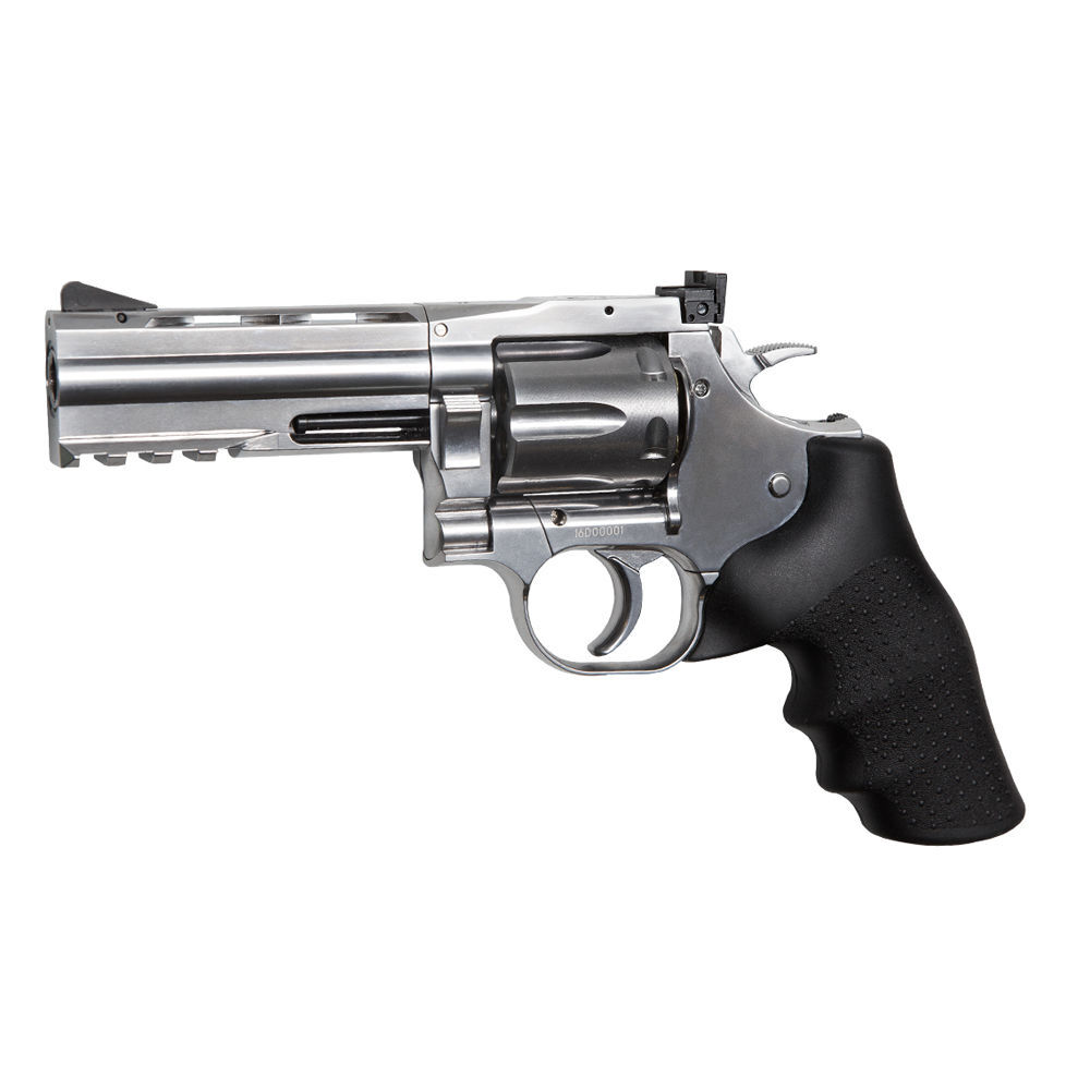 Dan Wesson 715 CO2 Revolver 4 Zoll Kal. 4,5mm Diabolos Silber im Plinking-Set Bild 2