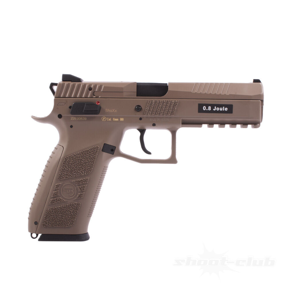 ASG CZ P-09 Airsoft GBB Pistole ab18 mit Polymer Schlitten - TAN Bild 2