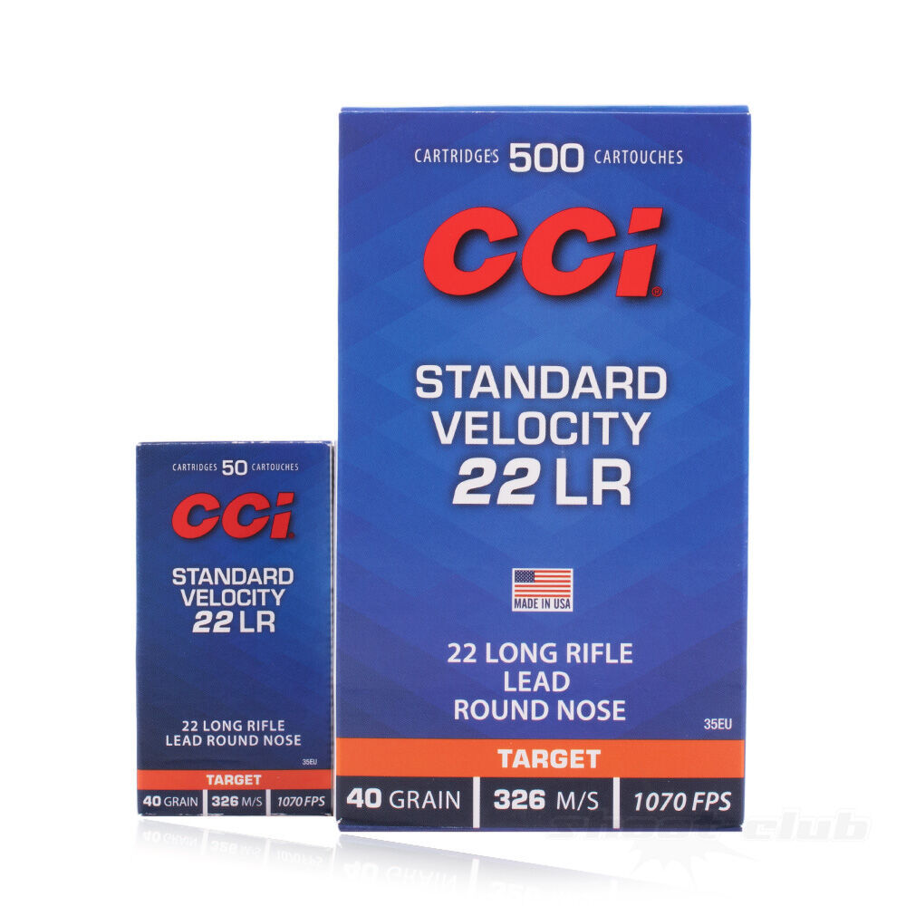 CCI Standard Velocity LRN 40grs .22lr 500 Schuss Kleinkaliber Munition Bild 2