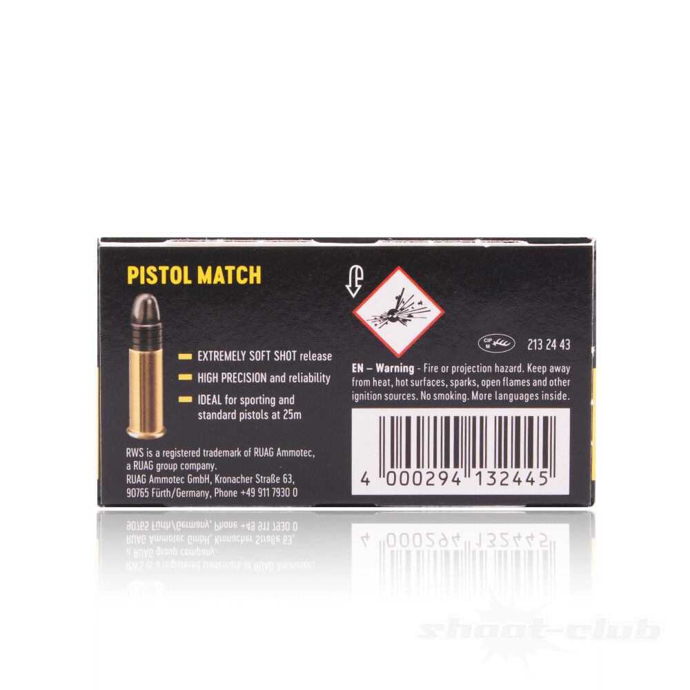 RWS Pistol Match Kleinkaliber Patrone .22 lfB - 50 Stk. Bild 4