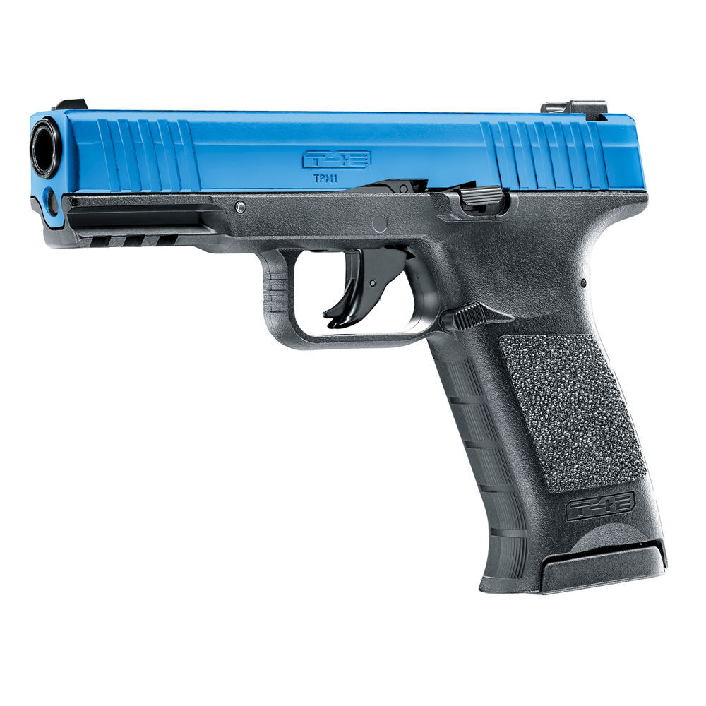 T4E TPM1 CO2 RAM Pistole Kaliber .43 - schwarz mit blauem Schitten Bild 2