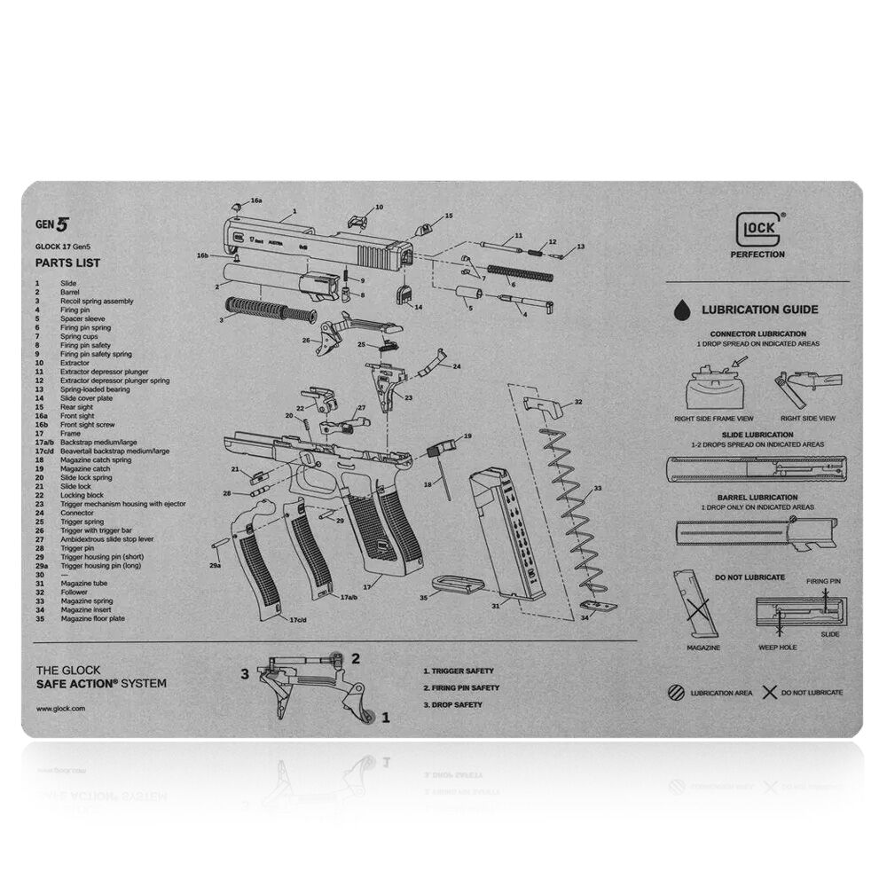 GLOCK Auflagematte Grau - Waffen-Ablage - rutschfest Bild 2