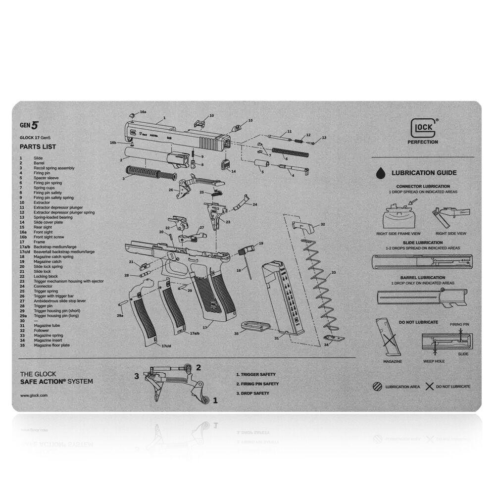 GLOCK Auflagematte Grau - Waffen-Ablage - rutschfest Bild 2