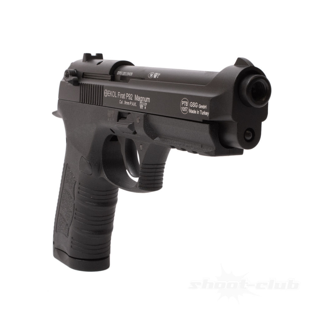 Ekol P92 Magnum Schreckschusspistole 9 mm P.A.K. Schwarz Set mit Magazin Bild 3