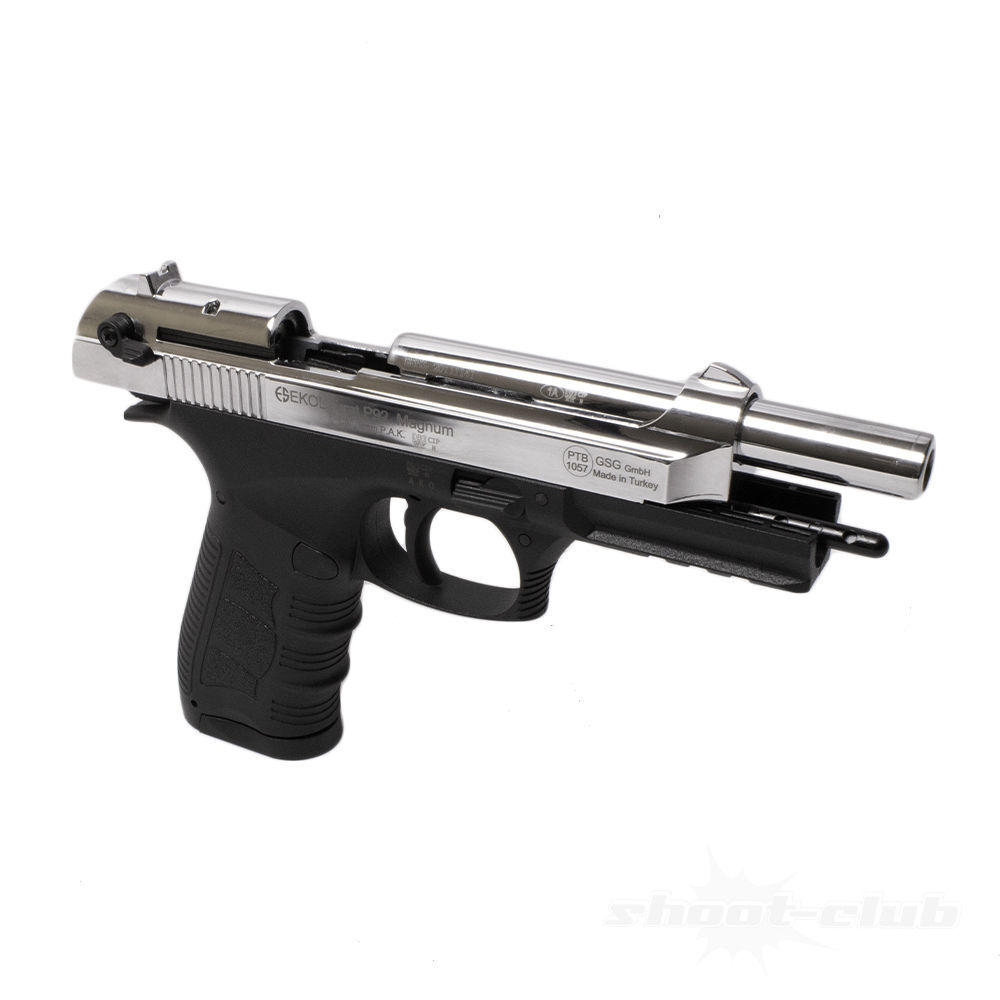 Ekol P92 Magnum Schreckschusspistole 9mm P.A.Knall Metallschlitten Chrom Bild 5