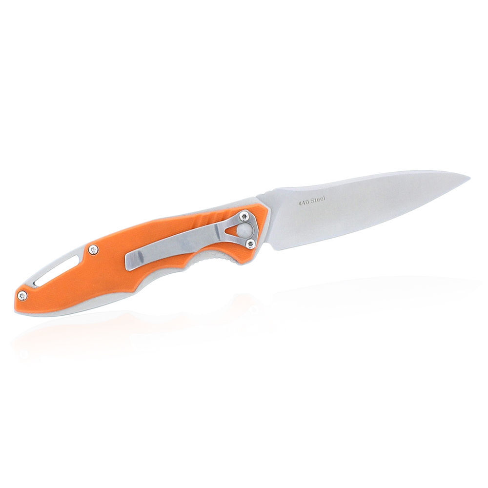 enforcer Klappmesser Orange mit Beltclip und Frontflipper Bild 2