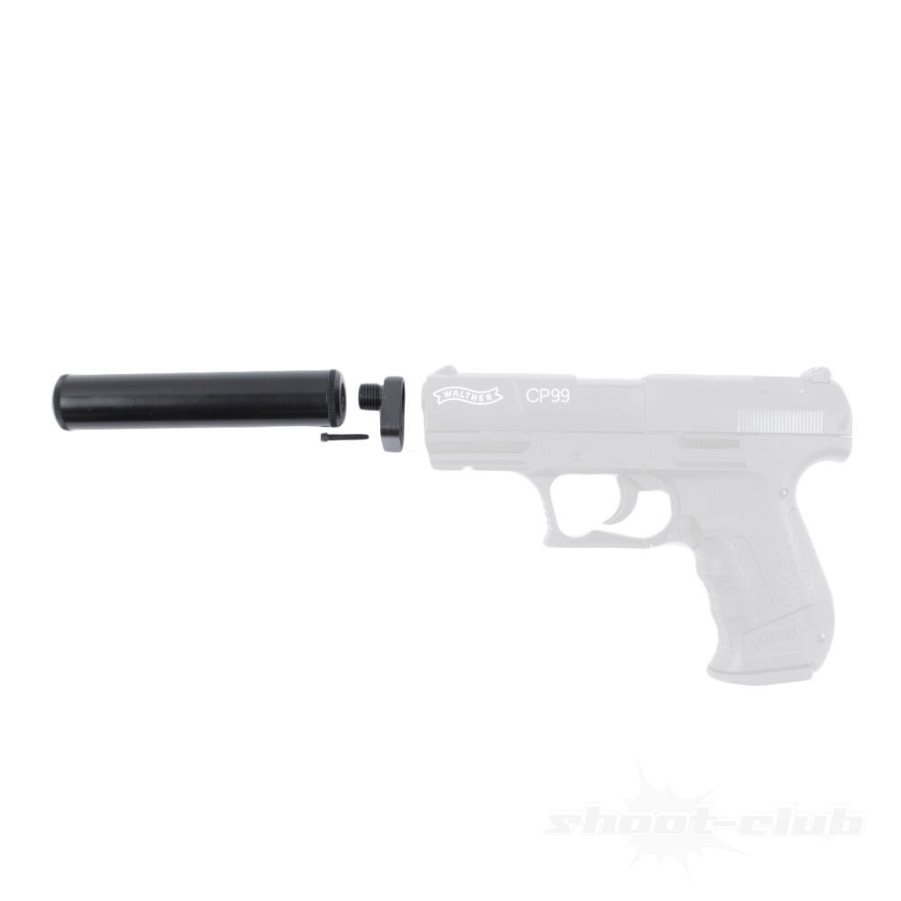 shoXx Schalldämpfer + Adapter für WaltherCP99, NightHawk, Umarex CPS Co2 Pistolen Bild 3