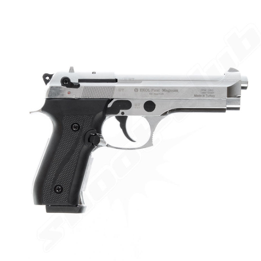 Firat Magnum vernickelt Schreckschusspistole 9mm P.A.K. im Platzpatronen-Set Bild 2