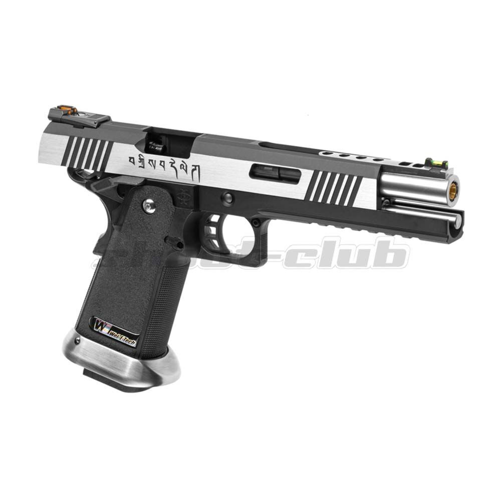 WE Airsoft Pistole Hi-Capa 6 Force A Silver Barrel Full Metal GBB 6mm BB 31 Schuss Bild 3