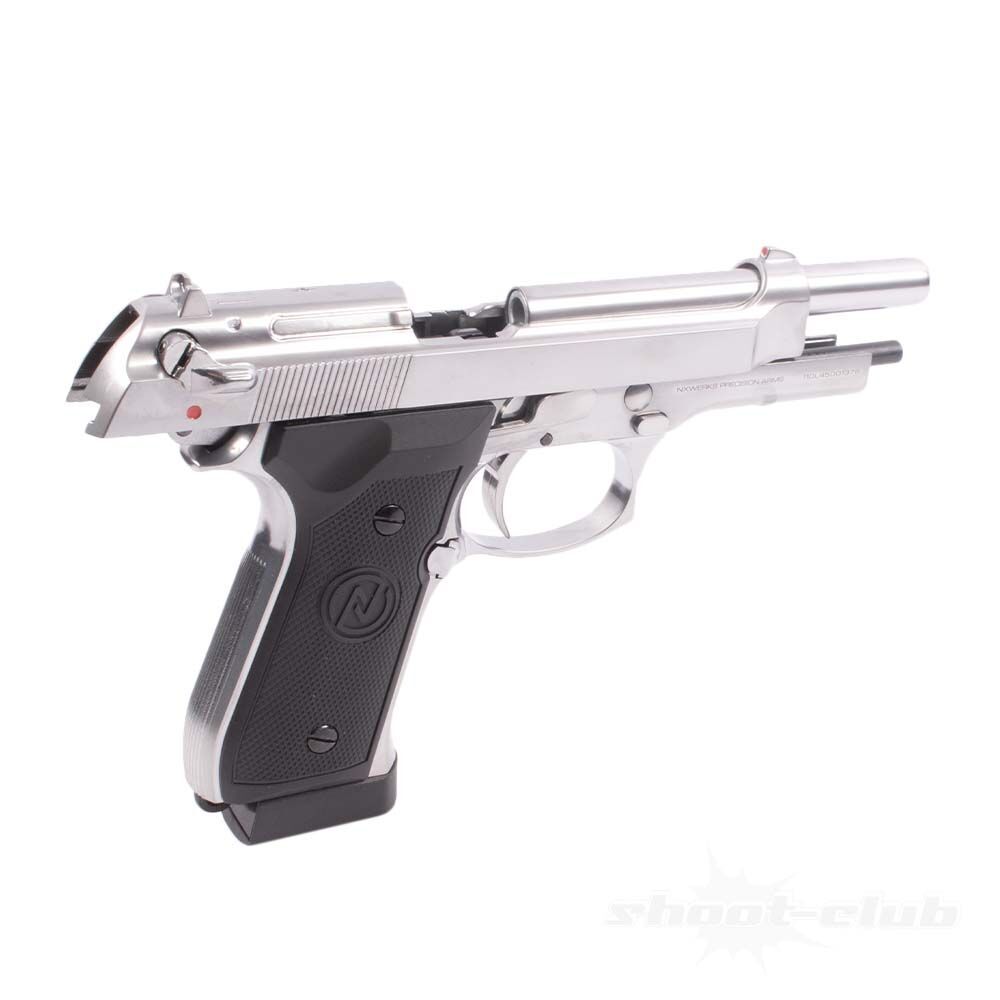 NX92 Premium Classic Co2 Pistole mit Blow Back .4,5mm Chrom Bild 4