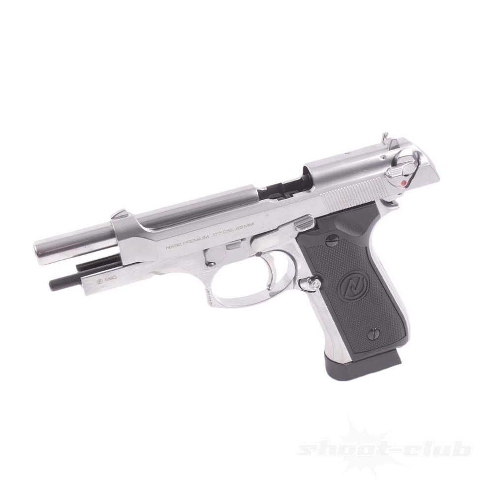NX92 Premium Classic Co2 Pistole mit Blow Back .4,5mm Chrom Bild 3