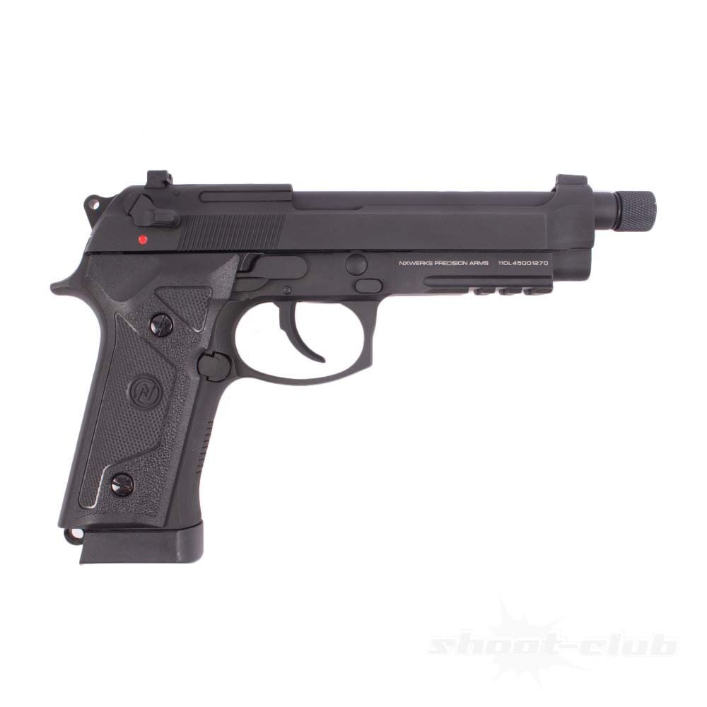 NX92 Elite Tactical Co2 Pistole GBB .4,5mm Schwarz M14x1 Gewinde Bild 2