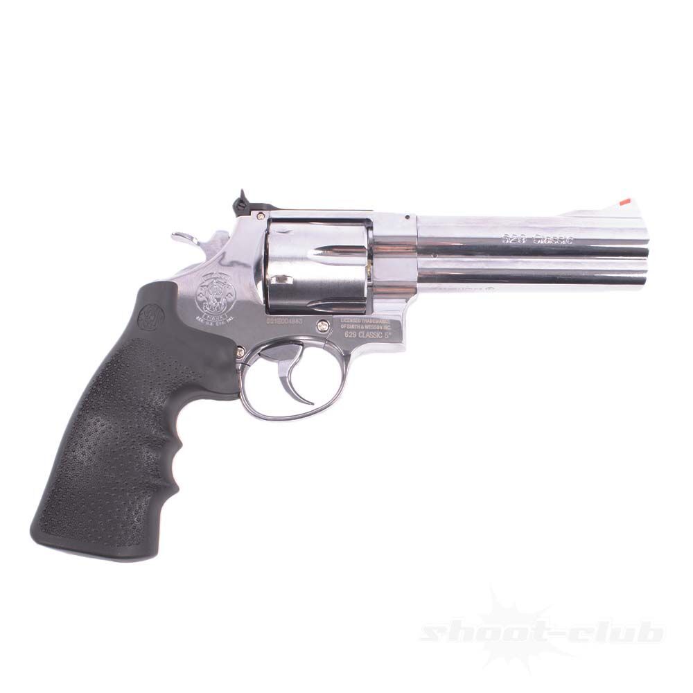 S&W 629 Co2 Revolver 5 Zoll Vollmetall 4,5mm Diabolos Steel Finish Bild 2