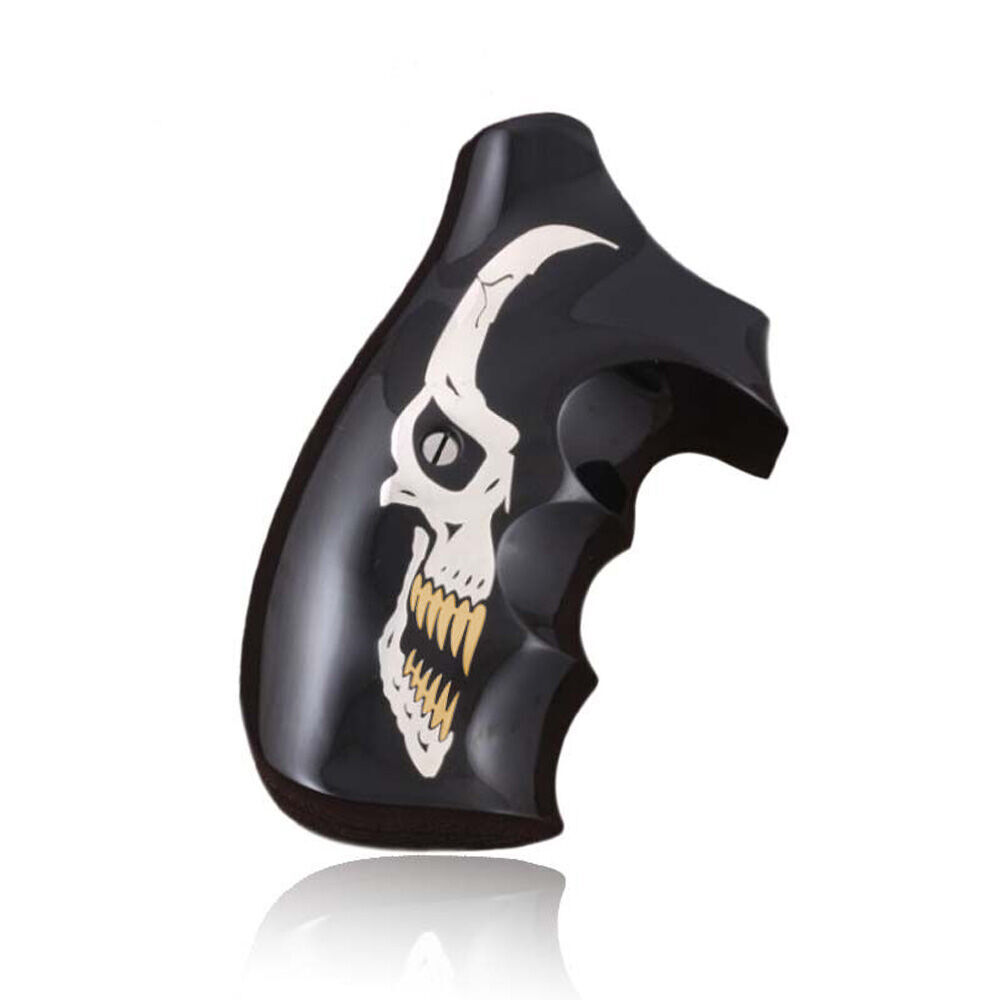 Smith&Wesson 686 K-Frame L-Frame Round Butt Griff Skull Acryl Schwarz Bild 2