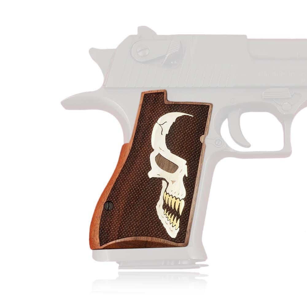 Desert Eagle Griff Walnuss Skull Bild 2