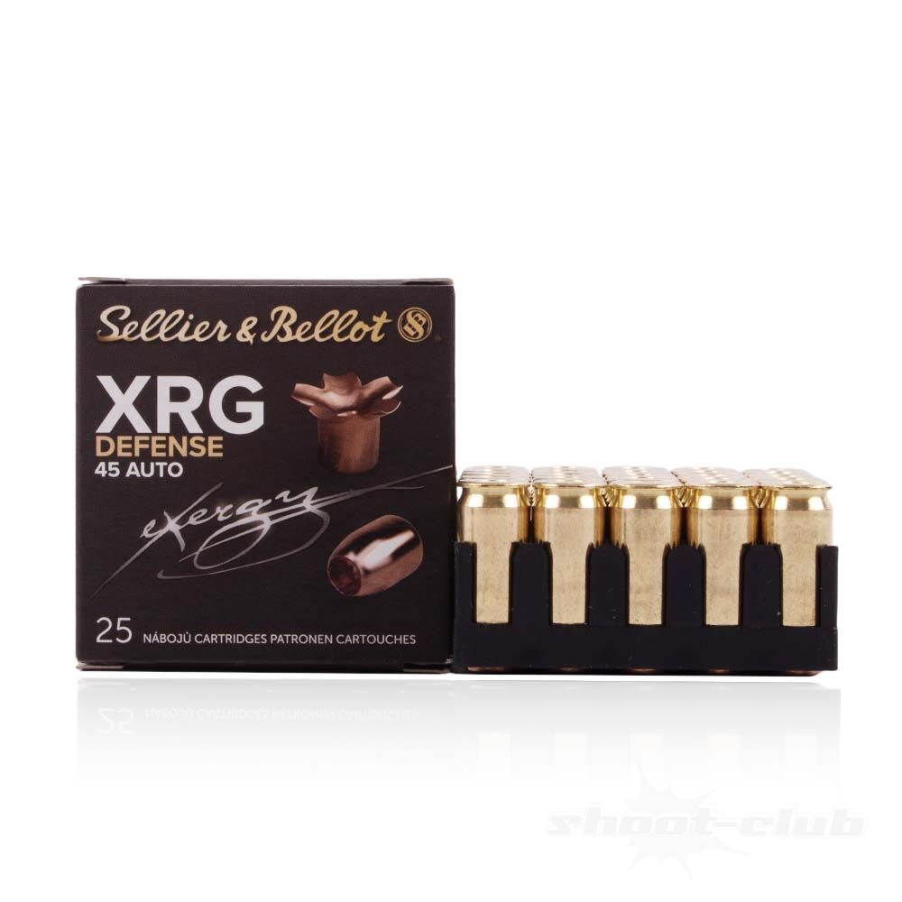 Sellier & Bellot XRG Defense .45 ACP 165grs 25 Schuss Bleifrei Bild 3