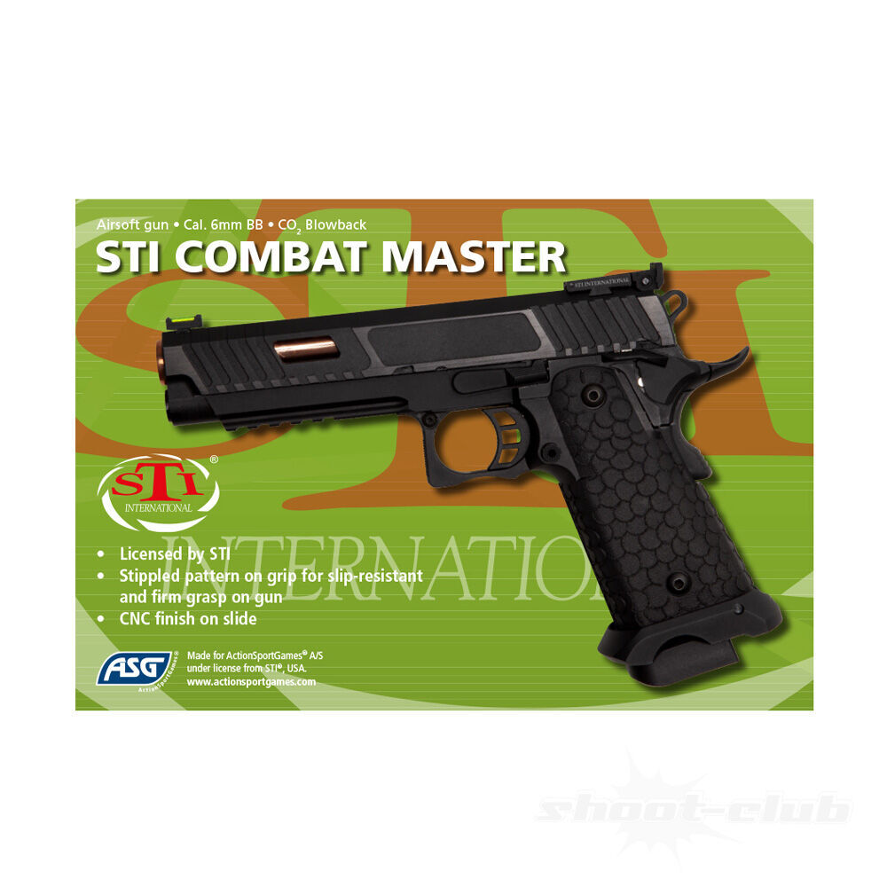 ASG STI Combat Master Airsoft Co2 Pistole Metallschlitten Blow Back 6 mm BB Schwarz Bild 4