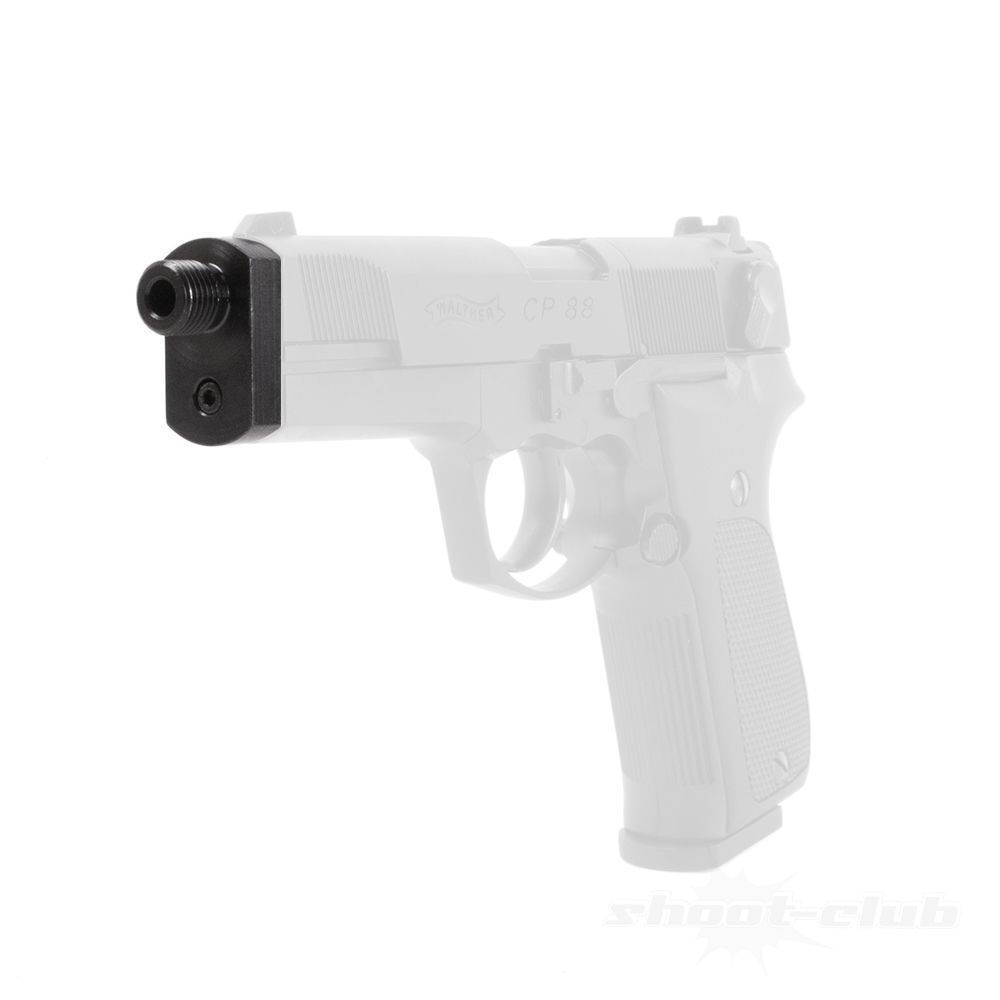 Schalldmpferadapter fr Walther CP88 Co2 Pistole 4,5mm - 1/2 UNF Bild 2
