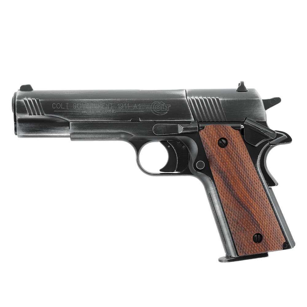Umarex Colt Government 1911 A1 CO2 Pistole 4,5 mm Diabolo Antik-Finish Kugelfang Set Bild 2
