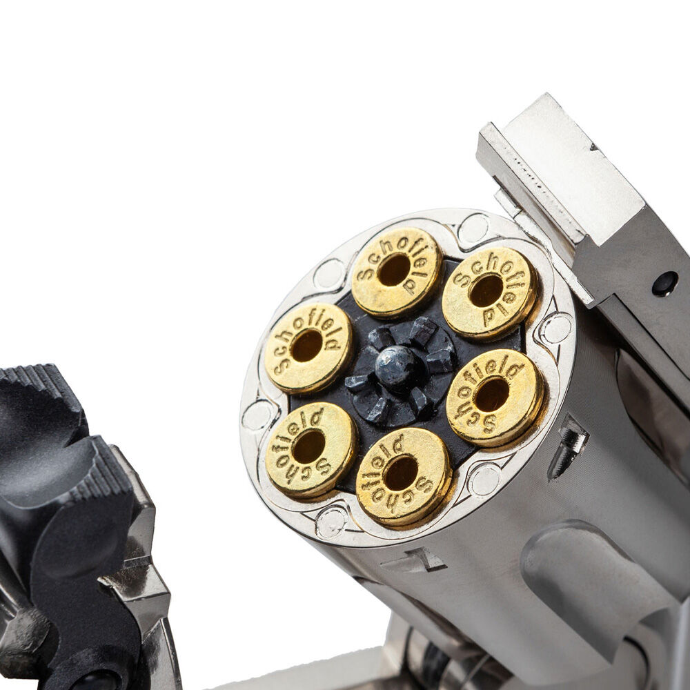 ASG Schofield CO2 Revolver 6 Zoll 4,5mm Diabolos Silver & Ivory Grip Bild 4