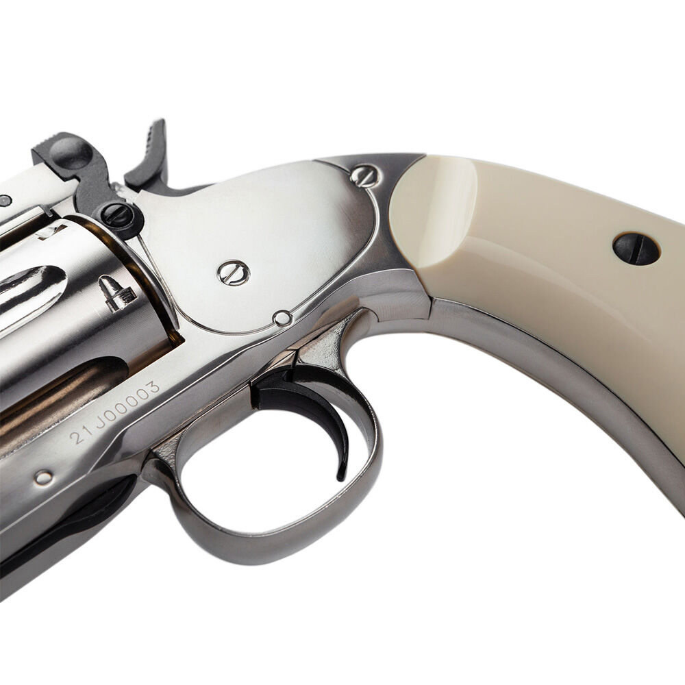 ASG Schofield CO2 Revolver 6 Zoll 4,5mm Diabolos Silver & Ivory Grip Bild 5