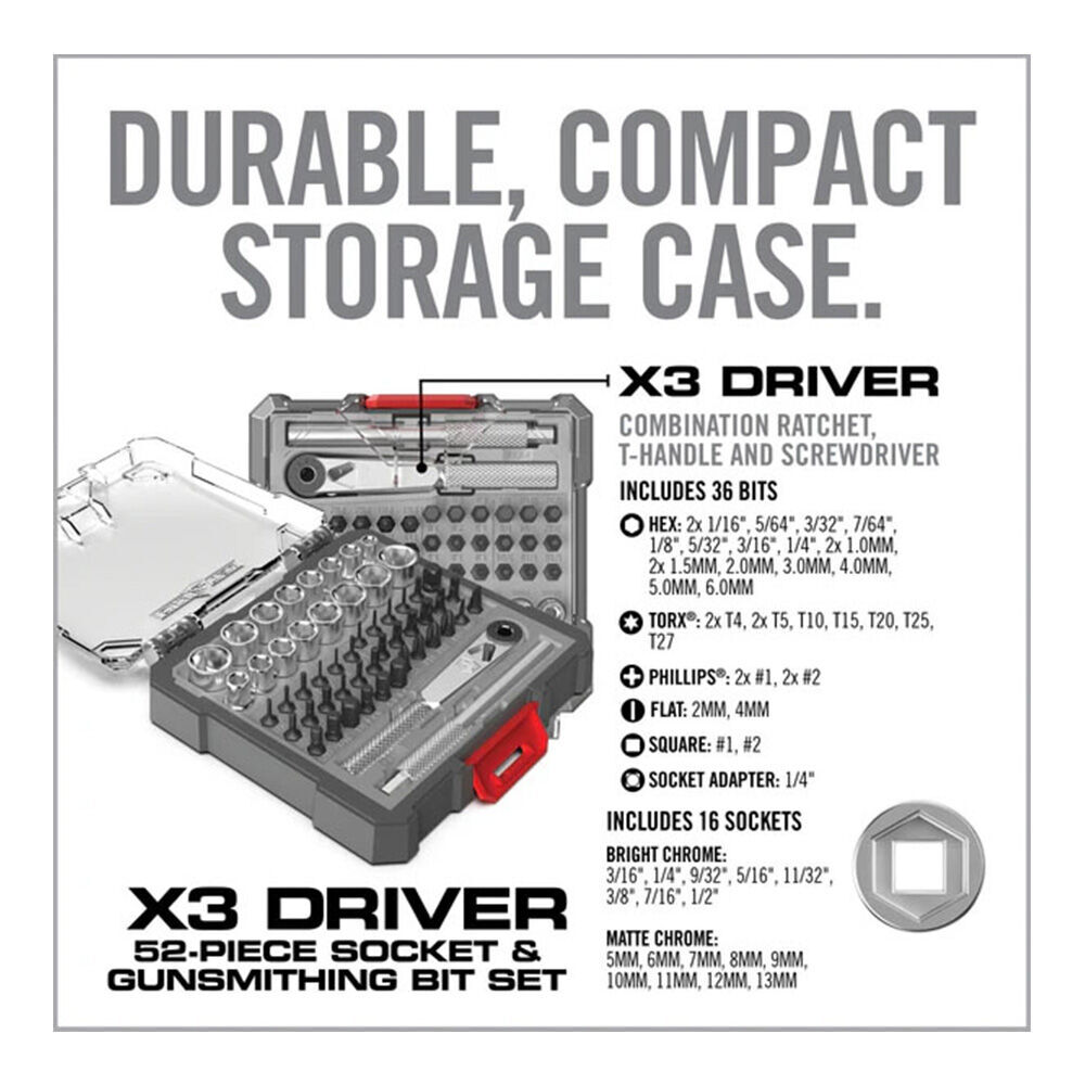 Real Avid X3T Driver 52-Piece Socket & Gunsmithing Bit Set Bild 3