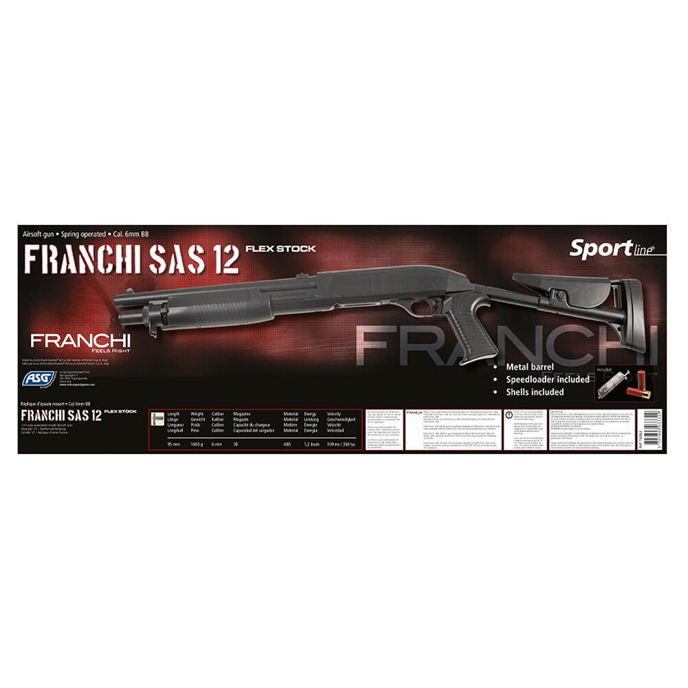 ASG Franchi SAS 12 flex-stock Airsoft Pumpgun 6mm BB Schwarz Bild 2