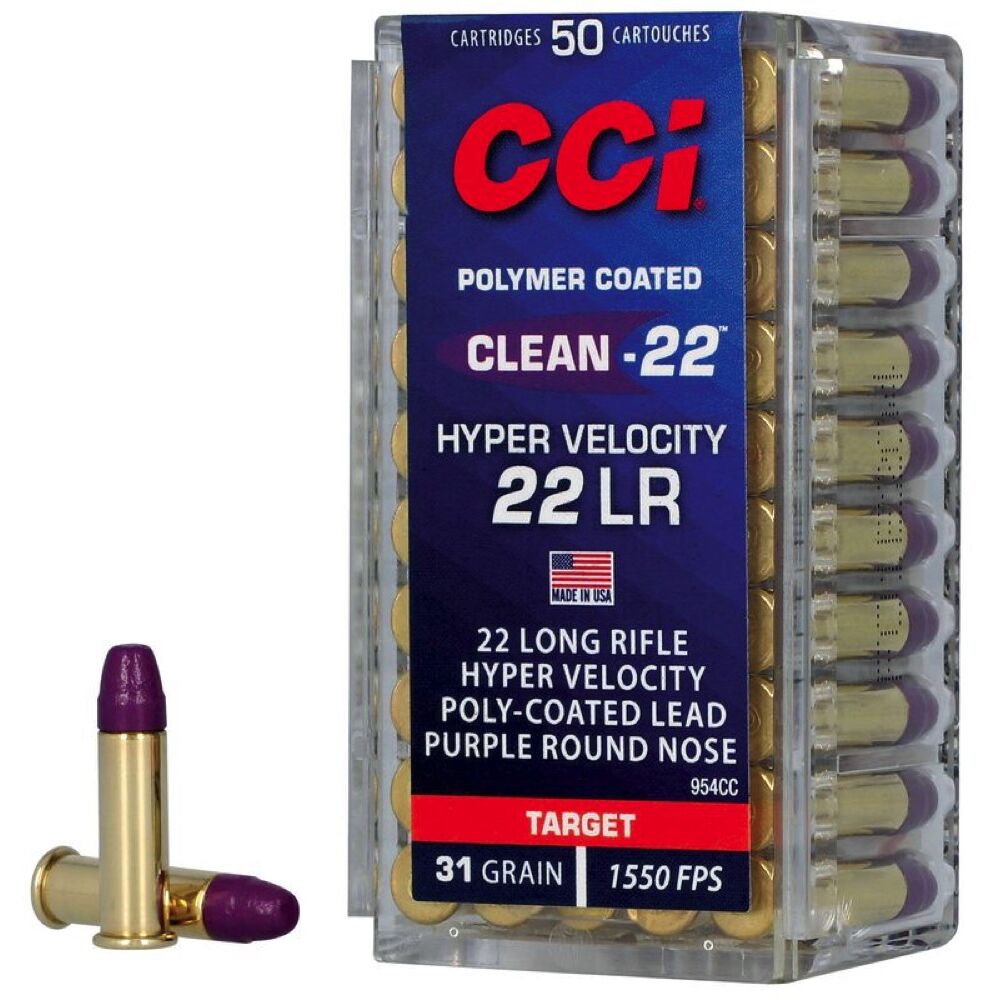 CCI Clean-22 HV Purple LRN 31grs .22lr 50 Schuss Kleinkaliber Munition Bild 2
