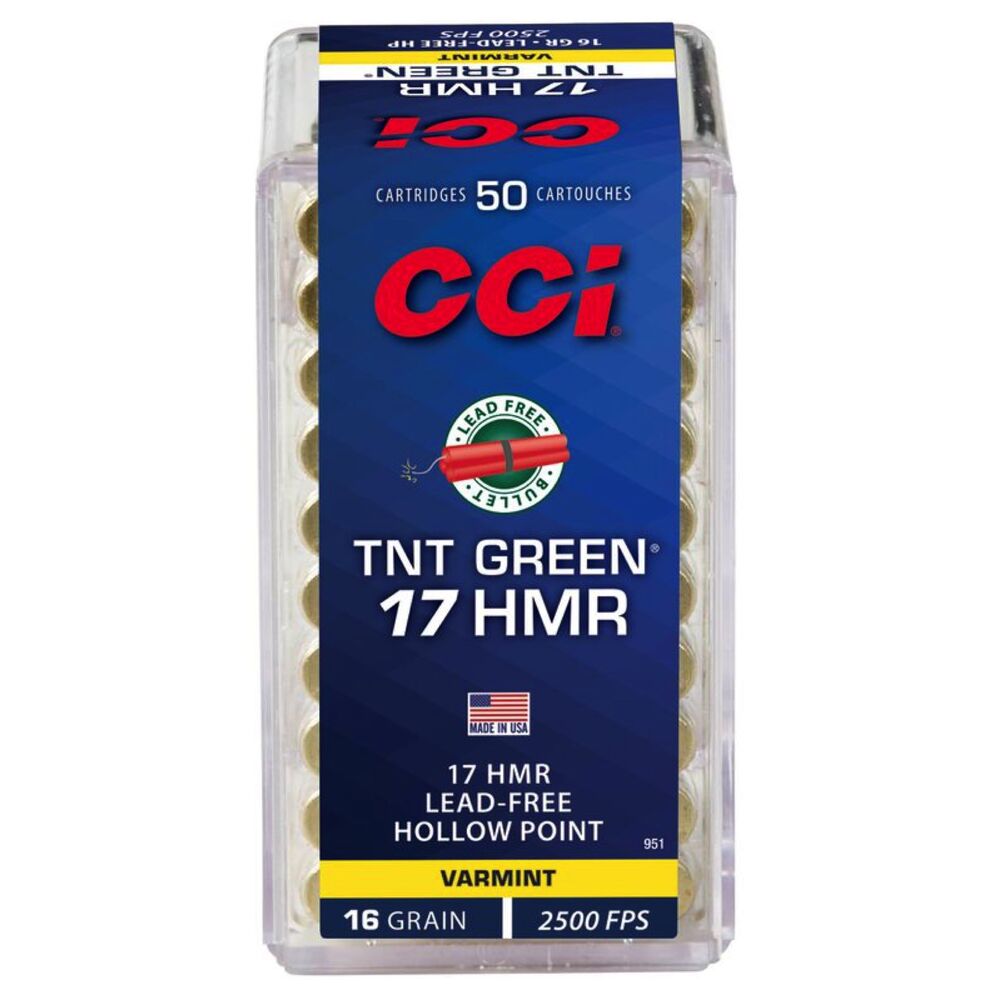 CCI TNT Green HP .17HMR 16Grs. 50 Schuss Kleinkaliber Munition Jagd Bild 2