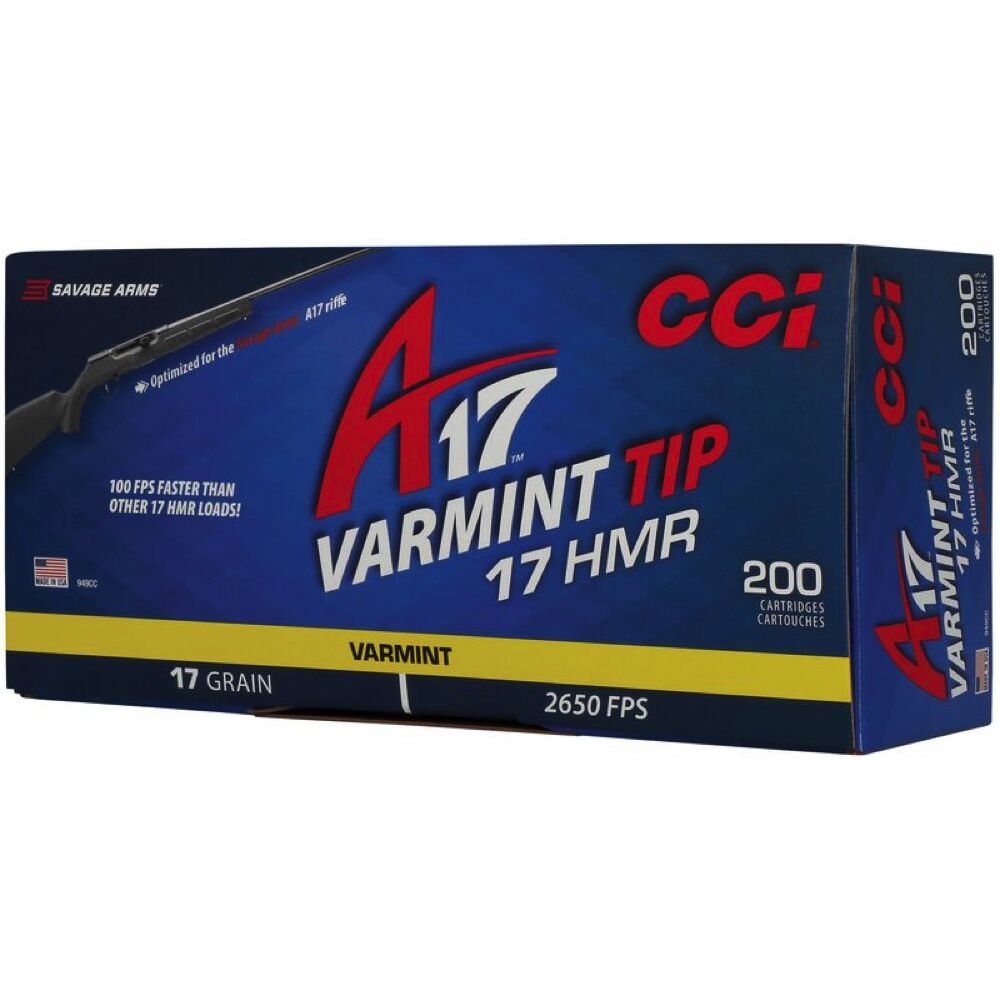 CCI Varmint Tip A17 .17HMR 17Grs. 200 Schuss Kleinkaliber Munition Jagd Bild 3