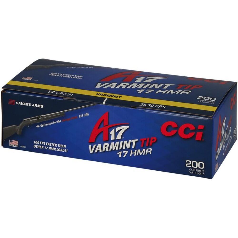 CCI Varmint Tip A17 .17HMR 17Grs. 200 Schuss Kleinkaliber Munition Jagd Bild 4