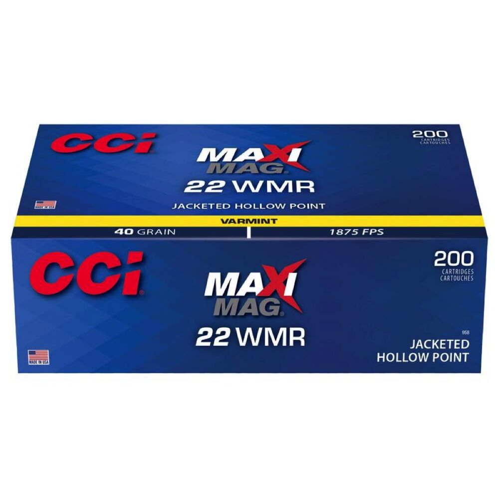 CCI Maxi-Mag JHP .22WMR 40Grs. 200 Schuss Kleinkaliber Munition Jagd Bild 2