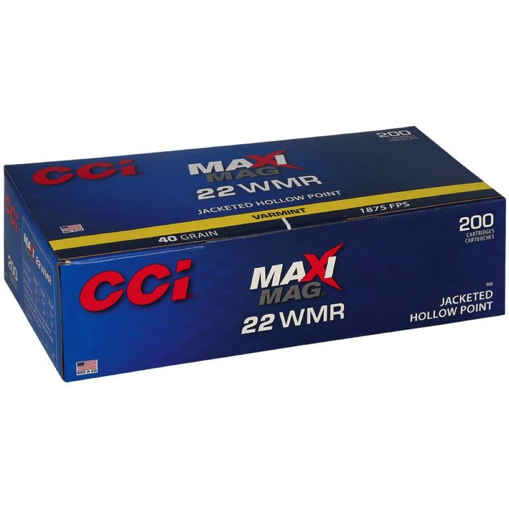 CCI Maxi-Mag JHP .22WMR 40Grs. 200 Schuss Kleinkaliber Munition Jagd Bild 4