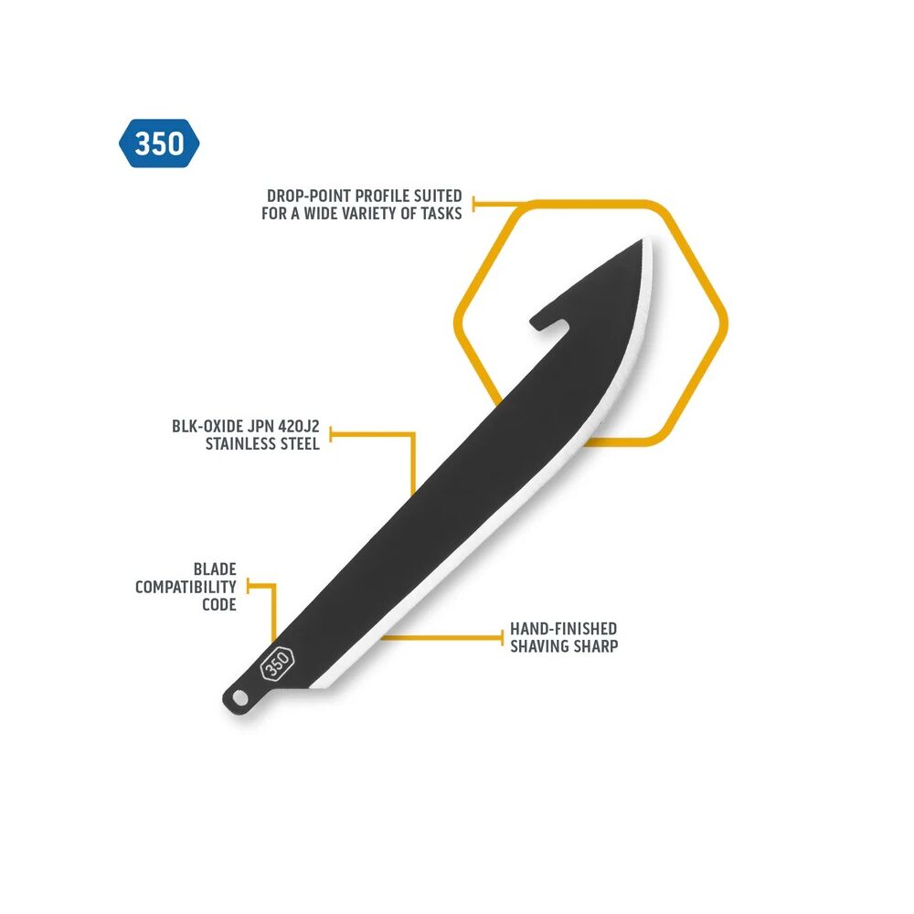 Outdoor Edge 3.5 Drop-Point Wechselklingen 6er Pack Black Oxide Ersatzklingen Bild 2