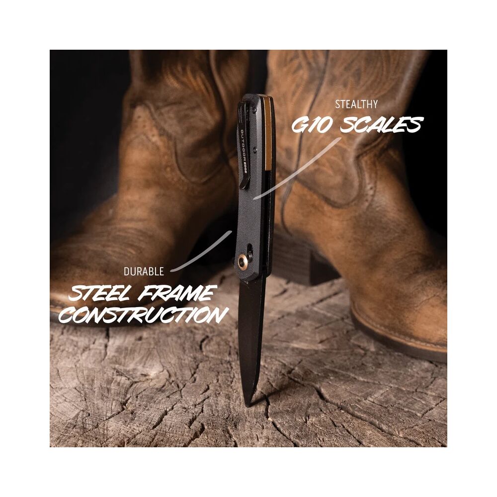 Outdoor Edge SENTINAL Klappmesser EDC Messer mit Crossbar Lock Schwarz Bild 4